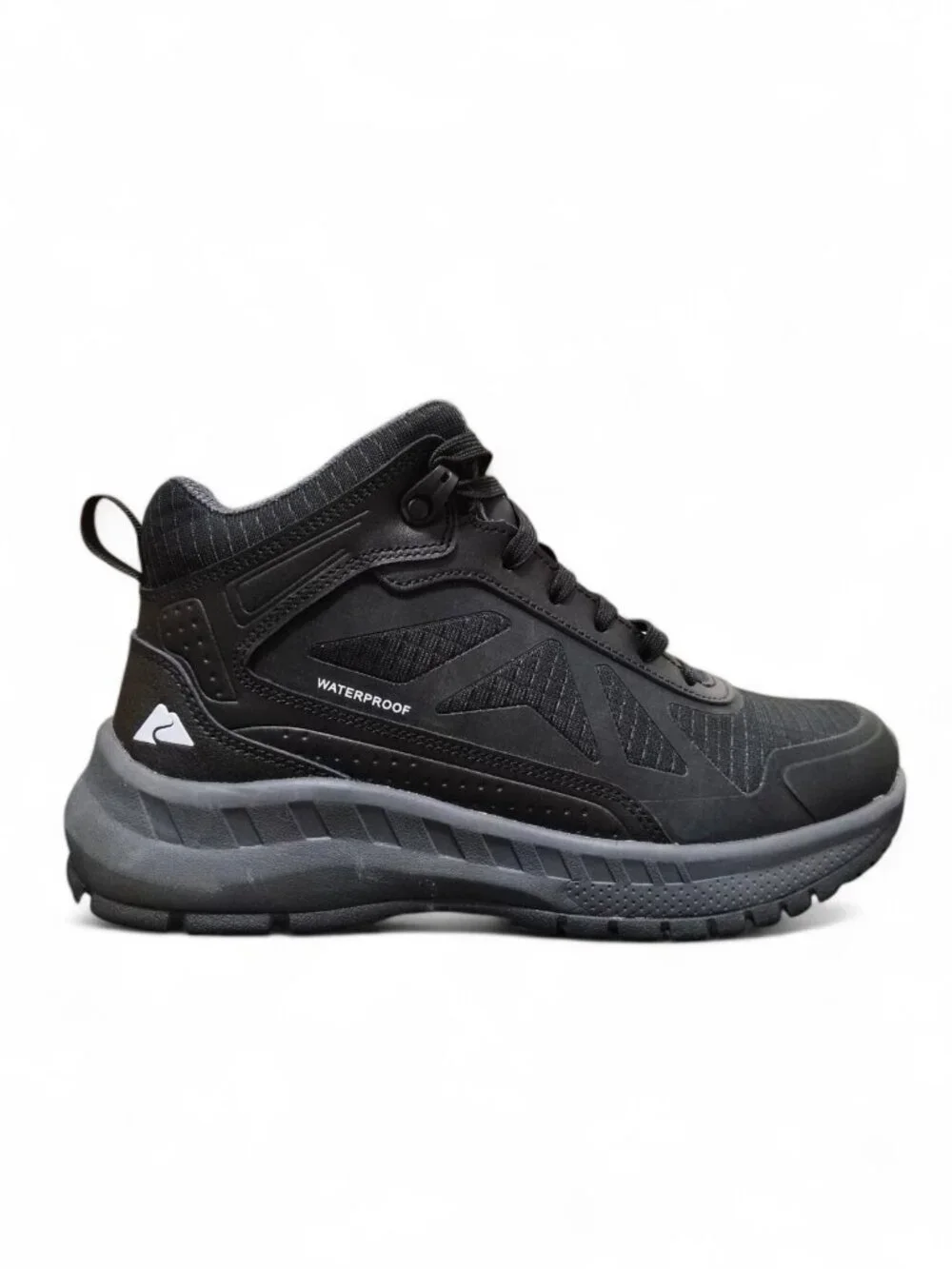 Ozark Trail Tech Hiking Boots Men's Size 6 Waterproof Leather Mesh Lace-up Black